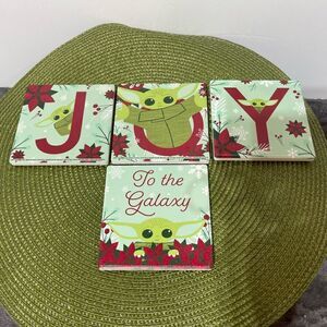 Disney Star Wars The Child Christmas Coasters set of 4 NWT